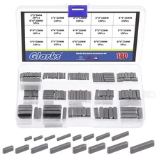 Glarks 140Pcs 16 Sizes Key Stock Keystock Assortment Kit, 8mm 10mm 12mm 16mm ...