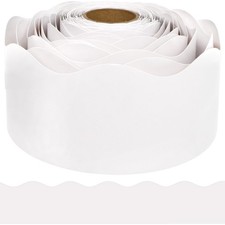 White Bulletin Board Border White Borders Scalloped Trim 52ft