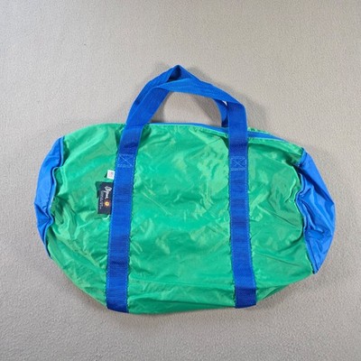 Vintage Algoma Bag Green Nylon Packable Duffle Weekender Gym Made in USA