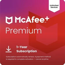 McAfee+ Premium Individual Unlimited Devices | McAfee Direct | Same Day Delivery