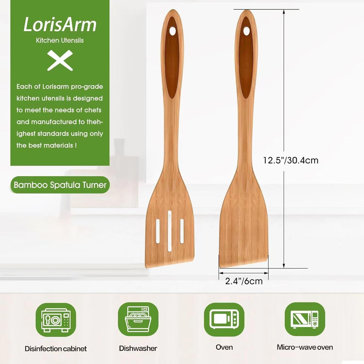 Calphalon Beech Wood Medium 12.5 Inch Slotted Turner Spatula