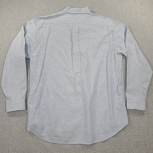Izod Linen Blend Button Shirt Mens XL Blue Long Sleeve Lightweight Preppy Casual - Picture 13 of 19