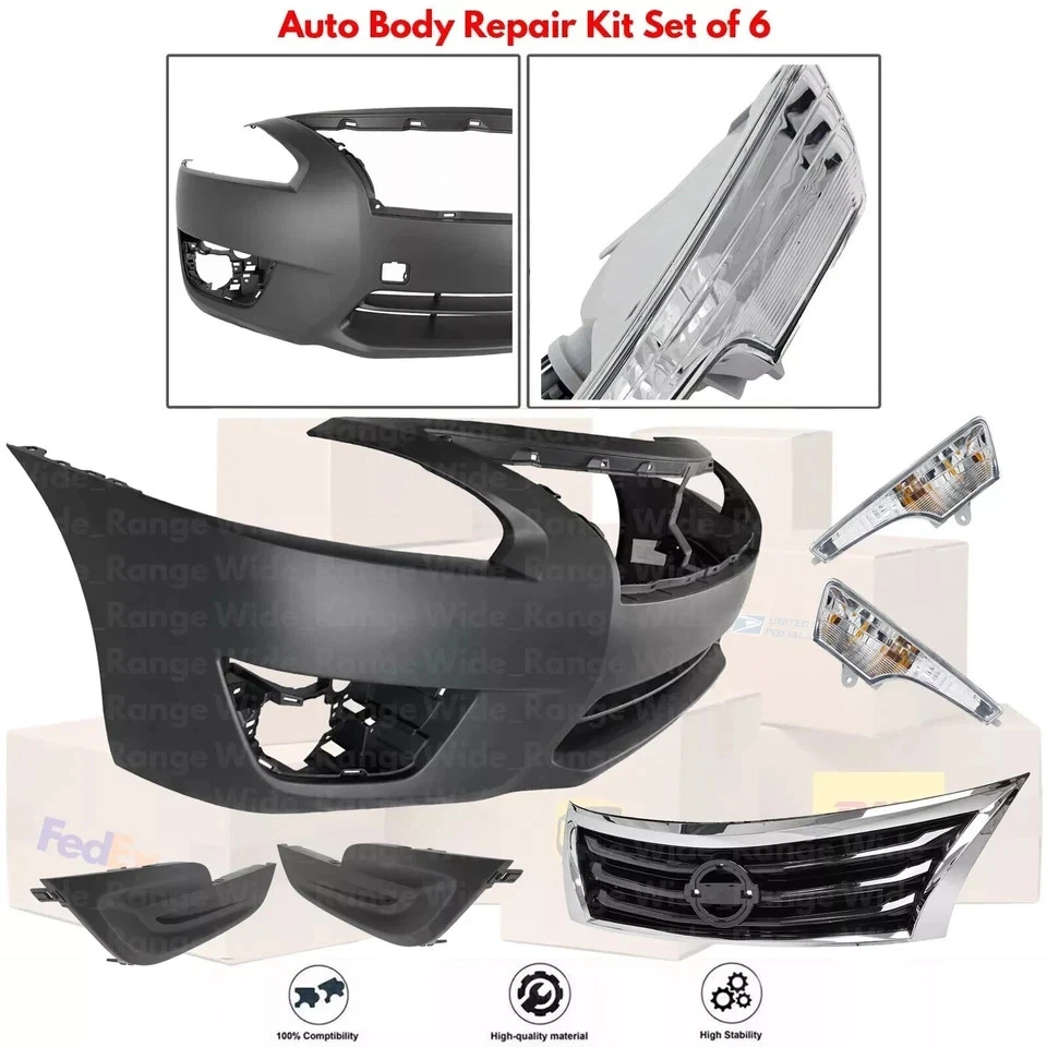 Conjunto de cubierta de parachoques delantero fascia y rejilla para Nissan Altima 2013-2015 Foto 2 de 4