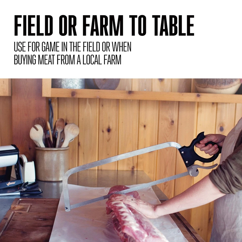 Sierra para carne y hueso de carnicero con hoja dentada de acero inoxidable de 16 pulgadas con Qu... Foto 2 de 4