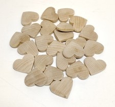 25 Unfinished Wood Double Convex Hearts 7/8" x 7/8" x 1/4"THK Valentines Craft