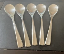 5 pc WMF Cromargan Domus Brasilia Stainless Flatware Soup Spoons 7 3/8" MCM