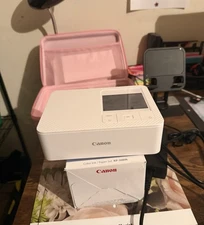 Canon SELPHY CP1500 Photo Printer (White) + Canon Color Ink and Paper Set + More