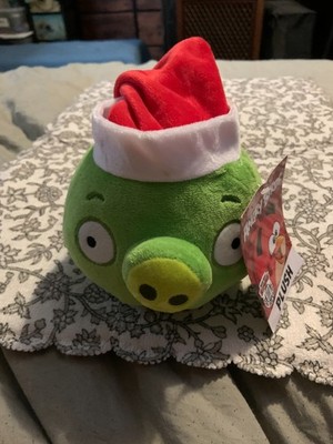 Rovio 2025 Angry Birds 5 inch Plush - Christmas- Green Pig w/ hat has Tag