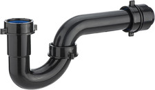 1 Pack Black P Trap 1 1/2 Inch for Bathroom Kitchen Sink Drain Pipe Tubular K