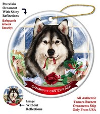 Alaskan Malamute Santa...I Can Explain Holiday Ornament