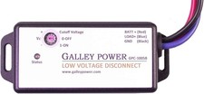 Low Voltage Disconnect with recessed selector, 12V/24V Auto Detect, Purple 