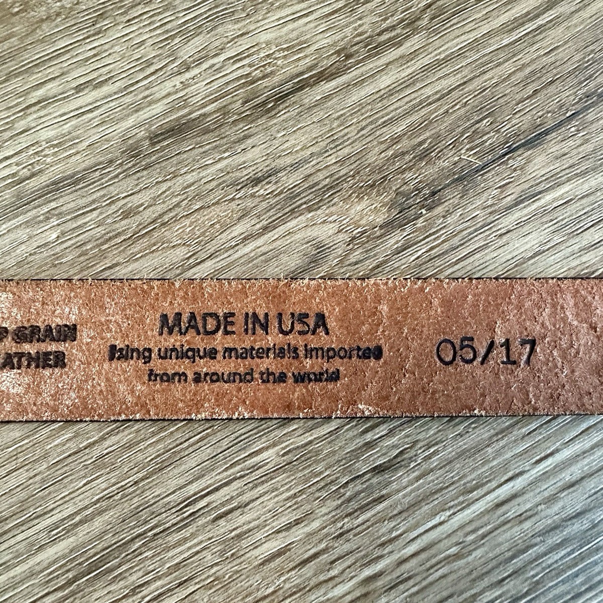 Justin Top Grain Cowhide Leather Belt Brown Sz 30 Tooled Unisex