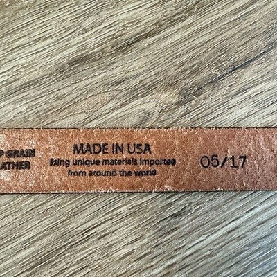 Justin Top Grain Cowhide Leather Belt Brown Sz 30 Tooled Unisex