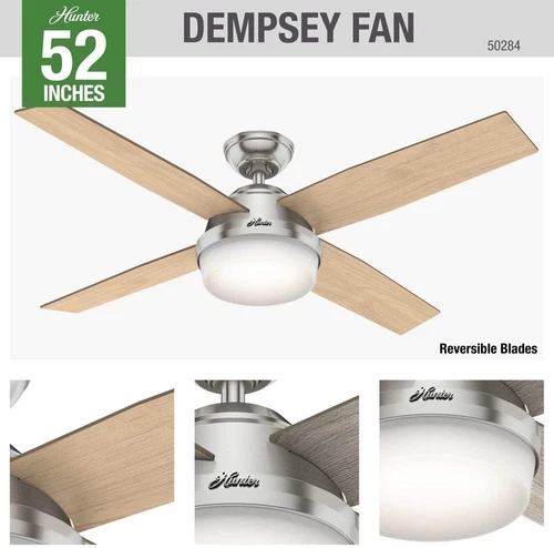 Hunter Fan Company 50284 Dempsey Indoor Ceiling Fan with LED Light and Remote... - Picture 5 of 13