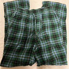 Brooks Brothers Plaid Pajama Pants Lounge Sleepwear Cotton Green Flannel- Size S