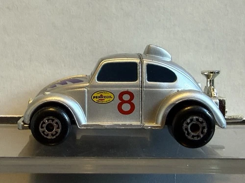 VINTAGE 1990'S MATCHBOX CONNECTABLES VEHICLE GREY VW BEETLE #8 CAR SET PENZOIL