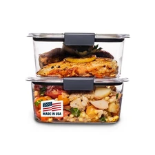 Brilliance BPA-Free Food Storage Containers, Medium Deep, 4.7 Cup, 2-Pack, Ai...