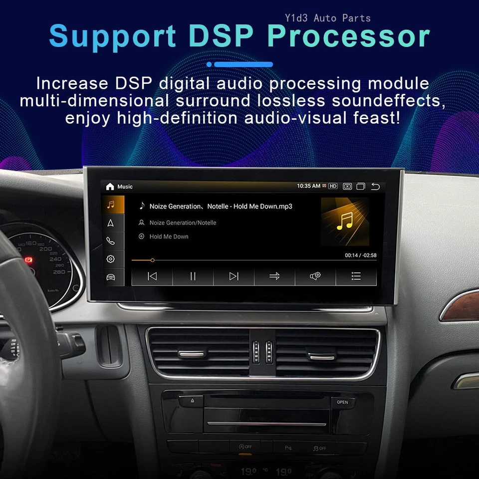 10.25" Android 12 Car GPS Head Unit Wireless Carplay For Audi Q5 Q5L 2010-2018 - Imagem 4 de 4