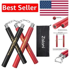 Enhance Coordination with Black  Red Training Nunchaku - Safe Foam Set