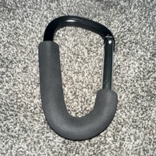 Black Silver Foam Grip Stroller Hook Carabiner for Infant Toddler