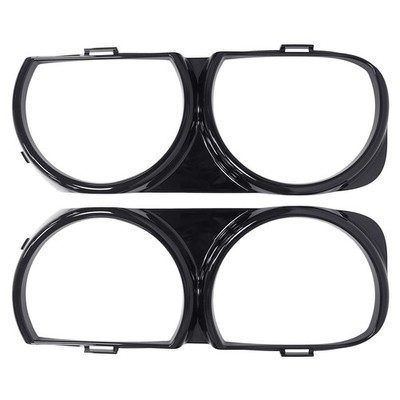 Black Headlight Bezel Cover Trim Pair for Challenger SRT Hellcat 2015-2020, Fron