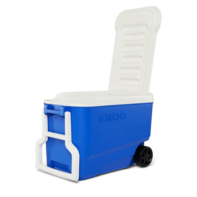 Igloo Wheelie Cool 38 QT Hard Sided Rolling Cooler 53-Can Capacity Blue