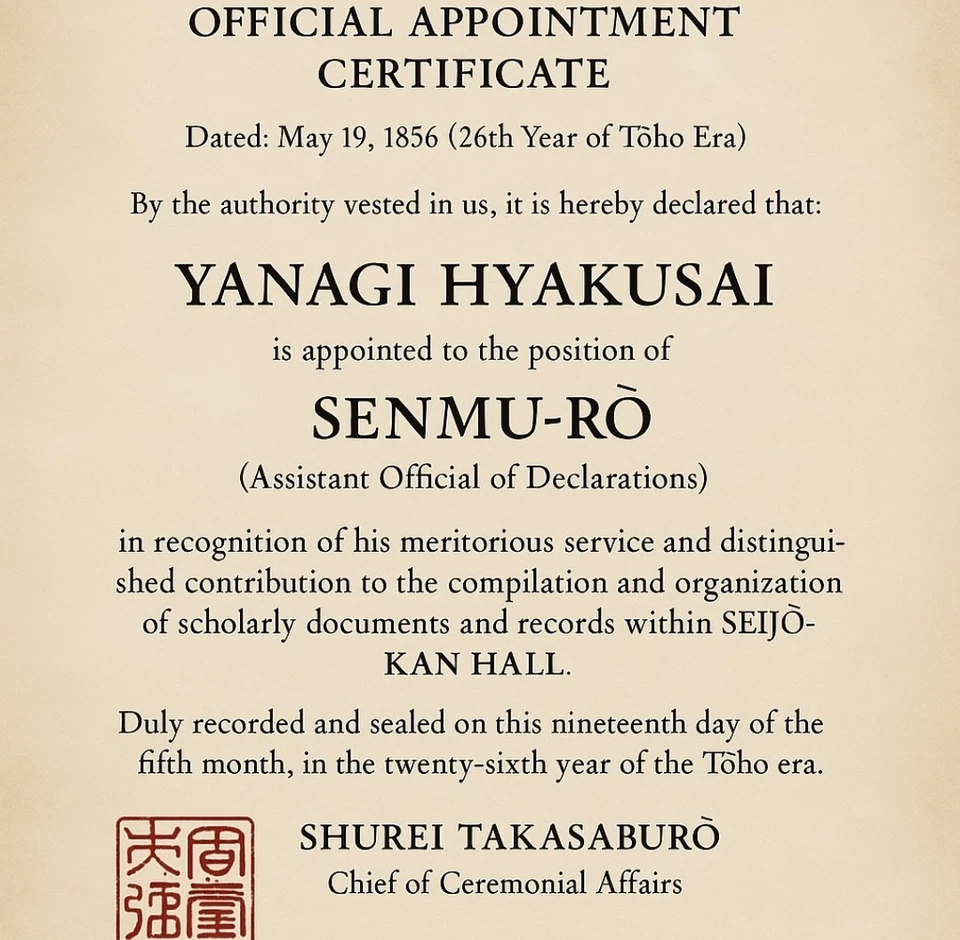 Rollo de cita del período Edu japonés ultra raro 1856 sellado en papel washi. Foto 2 de 4