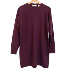NWOT TSE Cashmere Mini Dress Women's Size M Crewneck Pullover Knit Purple Berry