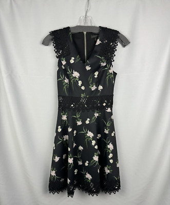 Ted Baker Nolla Sleevless Floral Dress Black Size 2 US