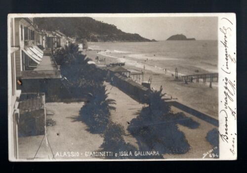 cartolina postcard -  ALASSIO GIARDINETTI 1904 - Imagen 1 de 2