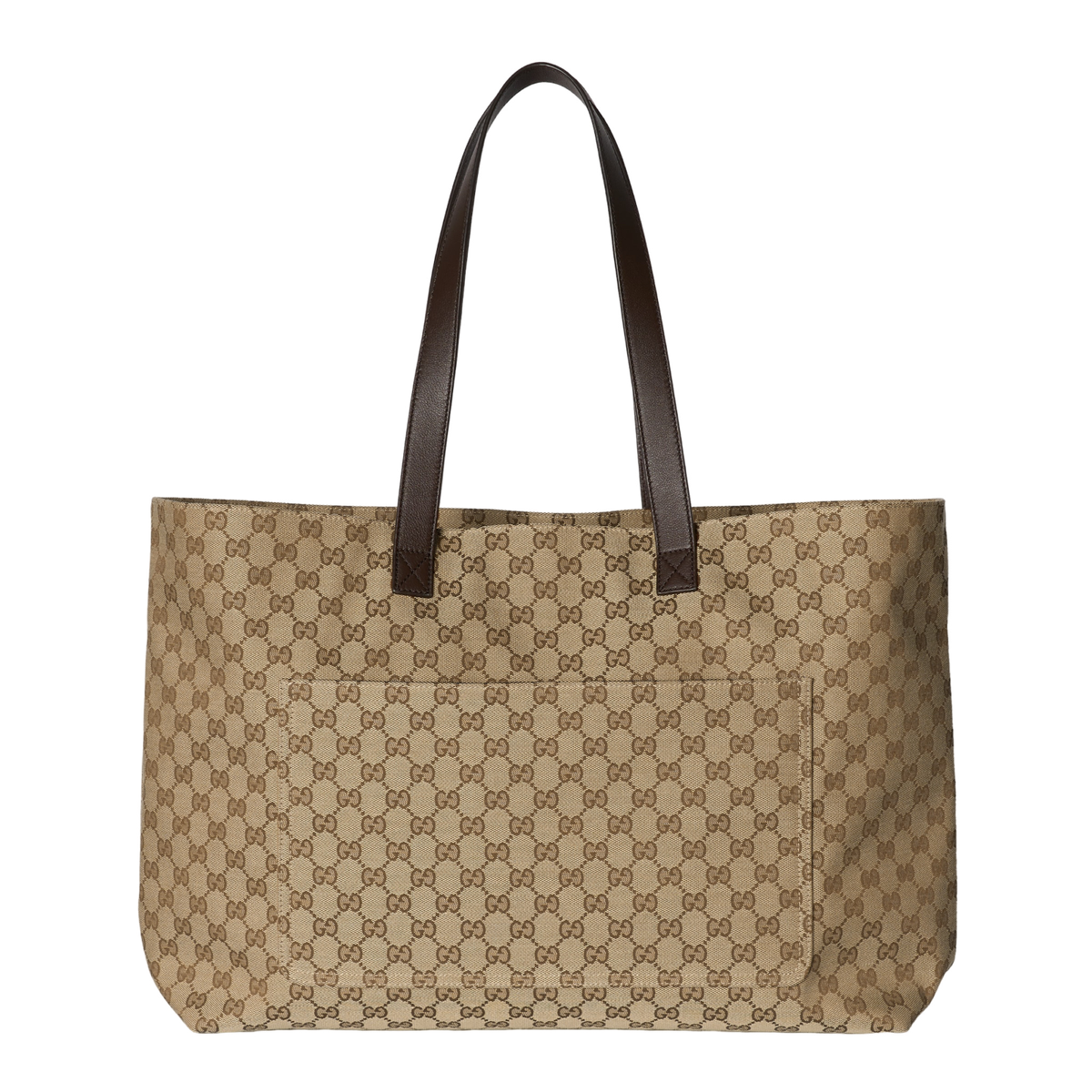 GUCCI $2350 Beige And Ebony GG Canvas Maxi Tote Bag New And