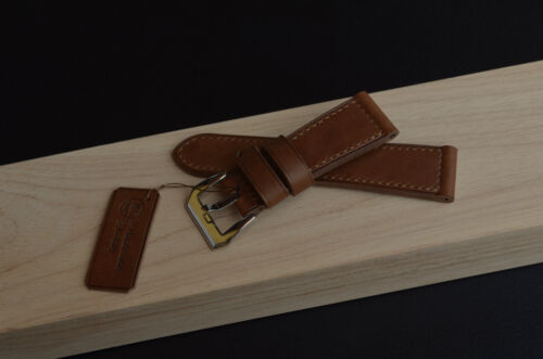 26 mm Handgefertigtes Lederarmband braun Pam Italy MTstraps Handmade Strap Band - Bild 10 von 15