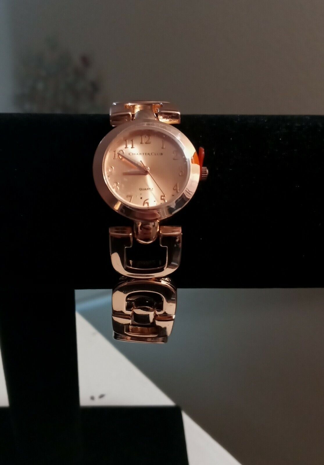Charter Club Macys Ladies Rose Gold-Tone Face Bracelet Watch New Elegant 