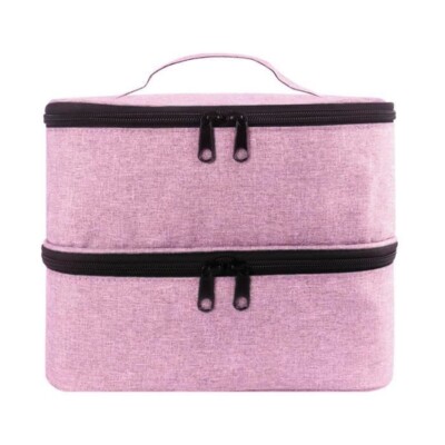 Tasche Aufbewahrungsbox für Nagellacke 30 Gitter Platz Maniküre Rosa
