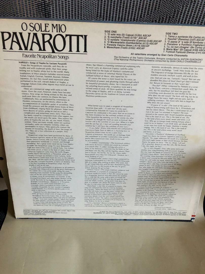 Luciano Pavarotti O SOLE MIO Vinyl LP London OS 26560 Ex