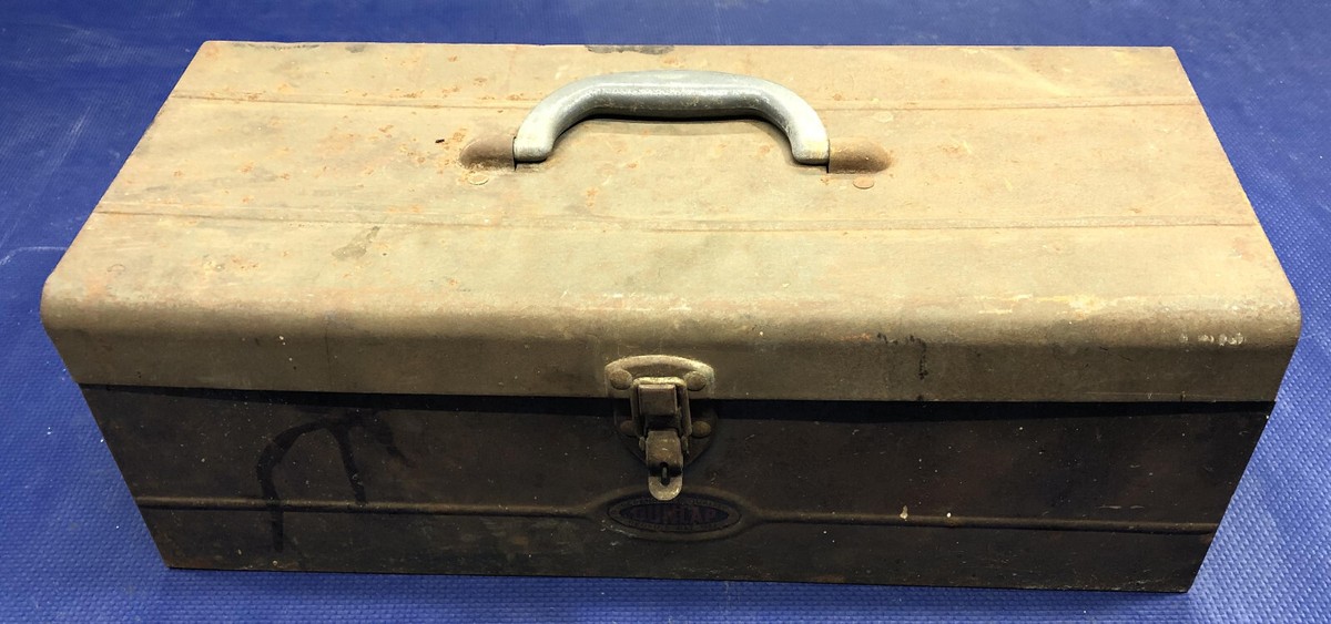 Dunlap Metal Tool Box & Tray 17 x 7.5 x 6h vintage | eBay