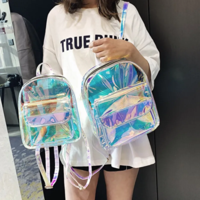 Hologram Pvc Backpack Holographic Transparent Backpack Women PVC Hologram Mini  main image 2