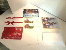 Lot of 10 Christmas Money Cards "Merry Christmas" "Merry & Bright" w/Envelopes +