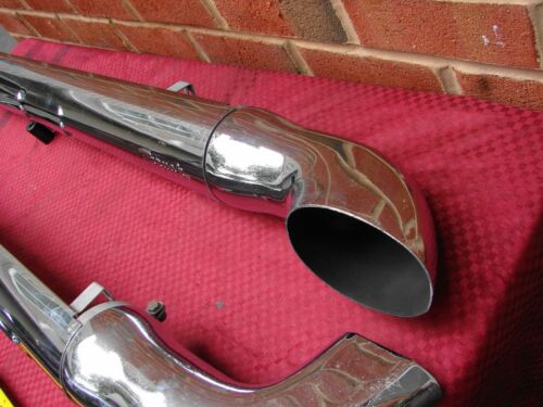 VINTAGE THRUSH SIDE KICK CHROME SIDE PIPES OVERALL LENGTH 61INCHES 