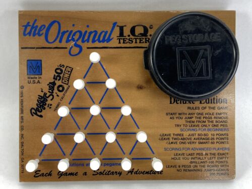 The Original IQ Tester Peggy Sue's 50's Diner 1976 Wooden Board Puzzle Peg Game - Picture 1 of 10