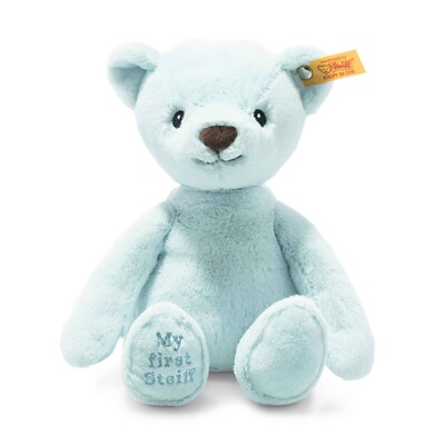 Steiff My First Steiff EAN 242144, light blue soft fabric, embroidered eyes