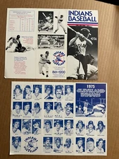 Cleveland Indians Vintage 1974/1975 Roster Schedule & Player Photos Brochure x 3
