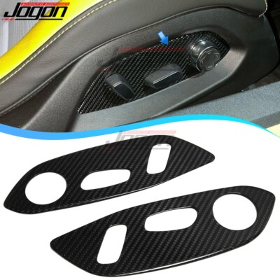 Real Carbon Car Seat Adjust Button Cover For Corvette C8 Convertible Coupe 20-24