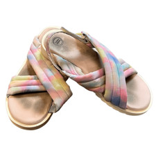 Wonder Nation Girls Rainbow Tye-Dye Cross-band Sandals Size 3