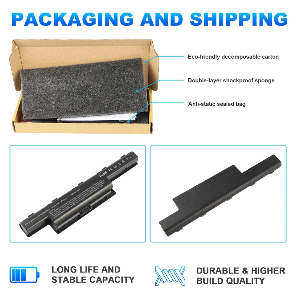 Batería para Acer Aspire AS10D73 AS10D75 AS10D31 Gateway NV49C13C NV59C43U NV53A1 Foto 2 de 4