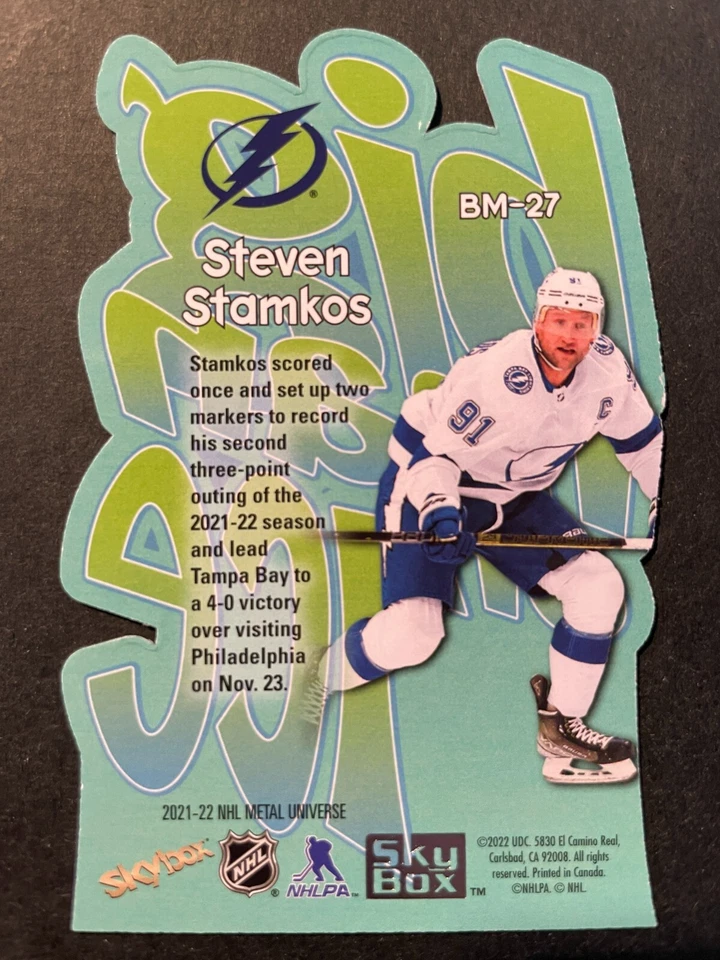 Steven STAMKOS 2021-22 Skybox NHL Metal Universe Big Man On Ice Insert #BM-27 - Image 2 of 2