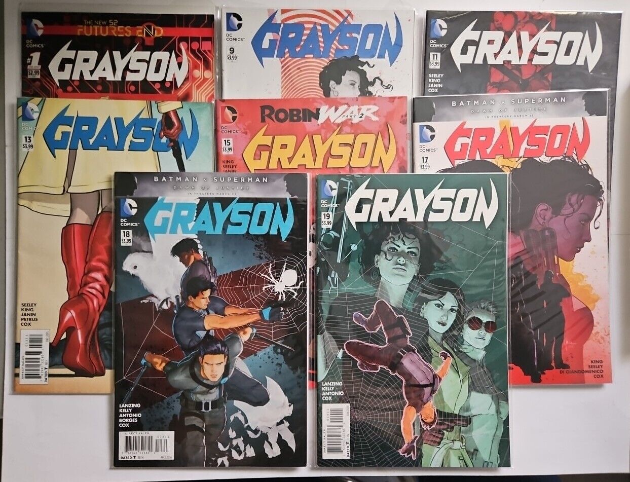 Grayson F.E. #1, 9, 11, 13, 15, 17, 18, 19 DC Comic Lot HG/NM