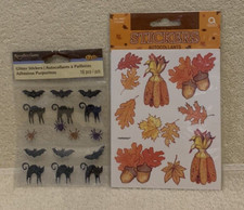 52 Pc Recollections Halloween Glitter Stickers  Amscan Autumn Stickers - NEW