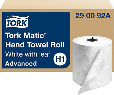 Matic Hand Towel Roll, White with Gray Leaf, Advanced, H1, 100% Recycled Fiber,