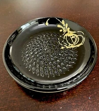 Garlic Ginger Grater Lemon Zester Artisanal Ceramic Made in Spain 4 3/4" Black